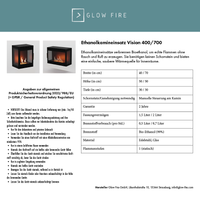 Glow Fire Vision 700 insert de cheminée à l’éthanol