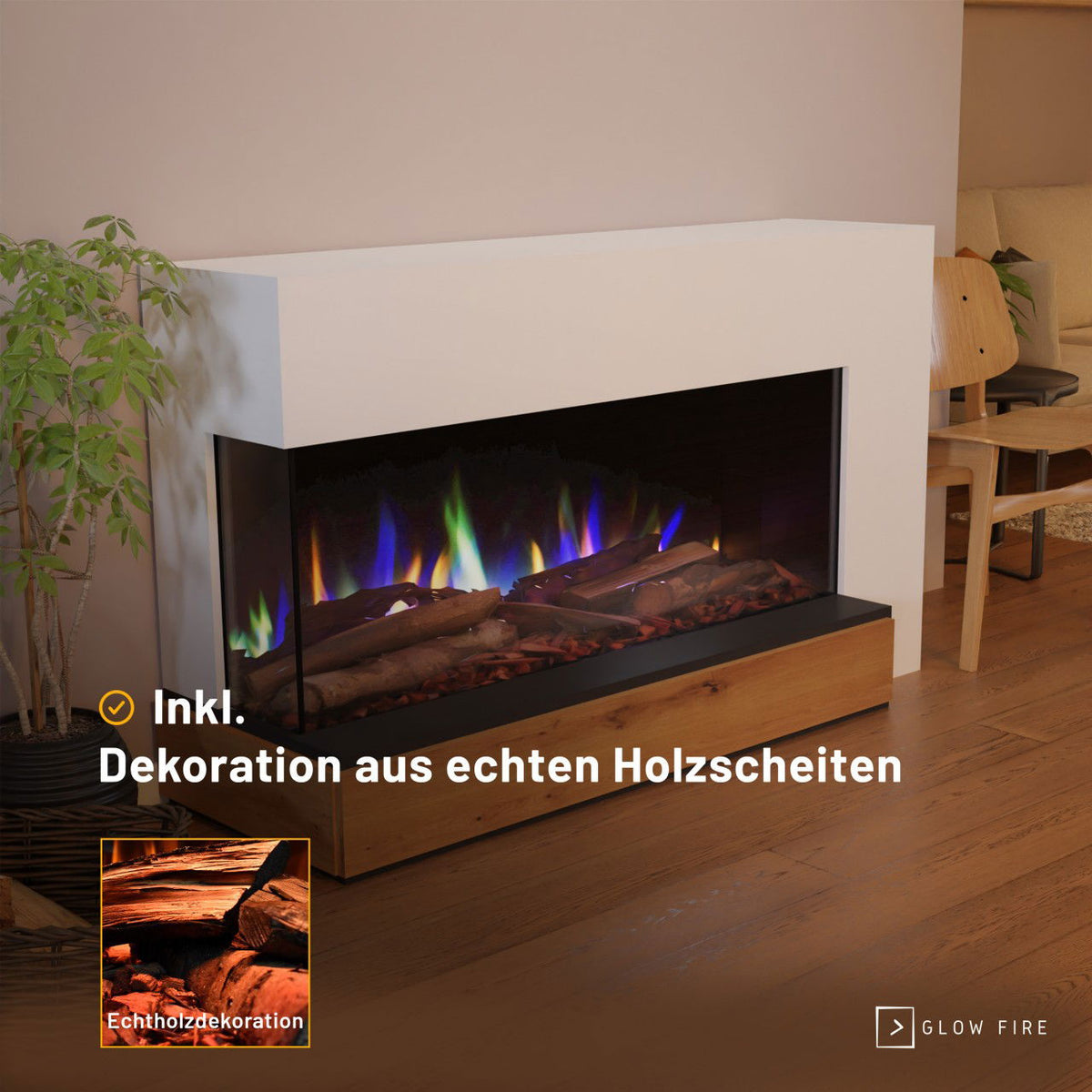 Glow Fire Einstein 50 Weiss Elektrokamin