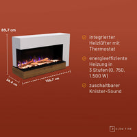 Glow Fire PR19 Weiss Elektrokamin