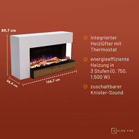 Glow Fire Einstein 50 Weiss Elektrokamin