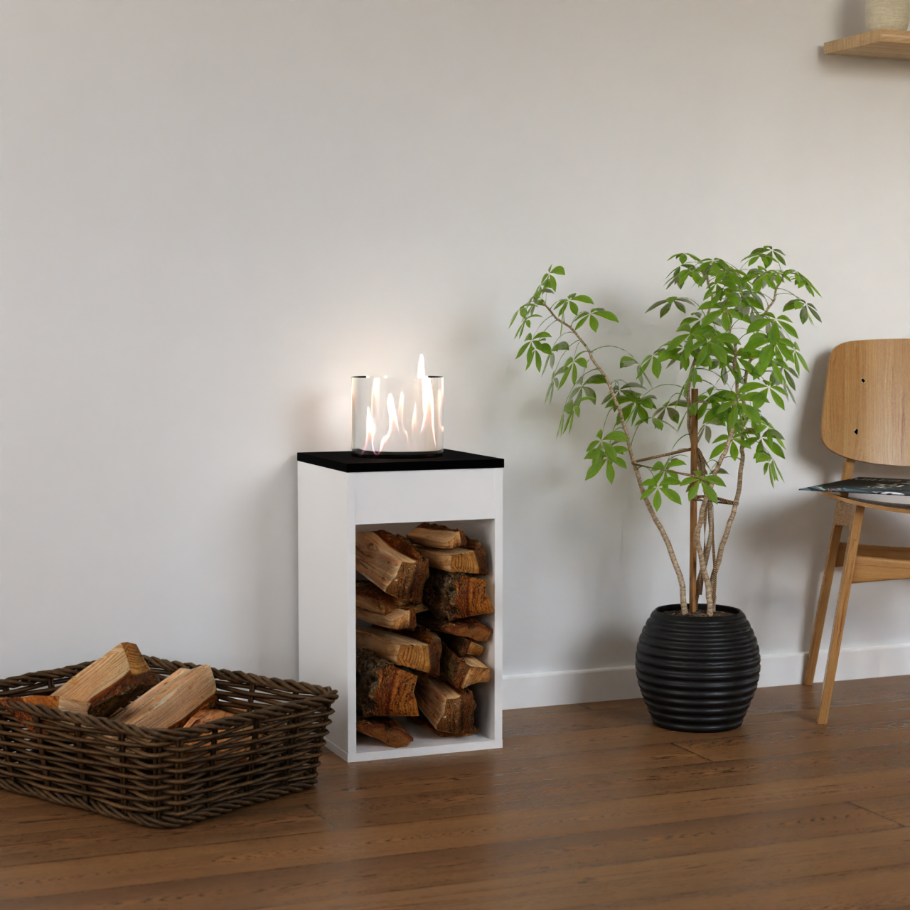 Glow Fire Emma Concept M Caminetto a etanolo - Bianco