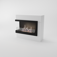 Glow Fire Halden Mini Links Ethanol Kamin Weiß