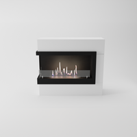 Glow Fire Halden Mini Links Ethanol Kamin Weiß