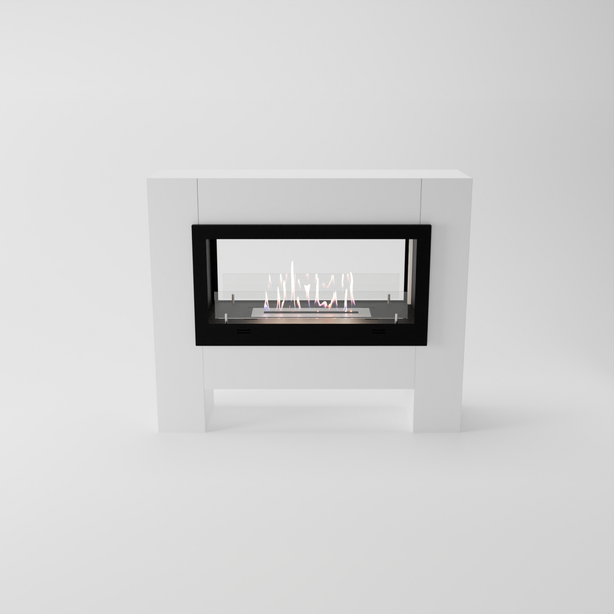 Glow Fire Harstad Ethanol Kamin Weiß