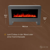 Glow Fire Inside Hermes Grau Elektrokamin