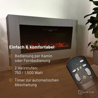 Glow Fire Inside Hermes Grau Elektrokamin