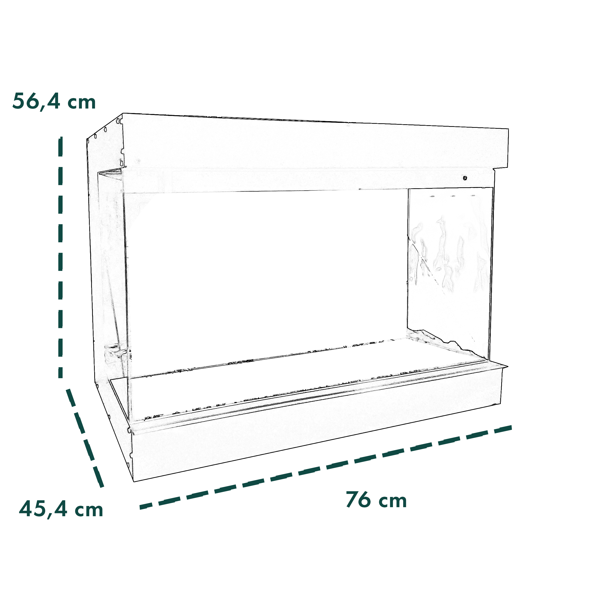 Glow Fire Hologramm 80 Elektrokamineinsatz mit Hologrammfeuer