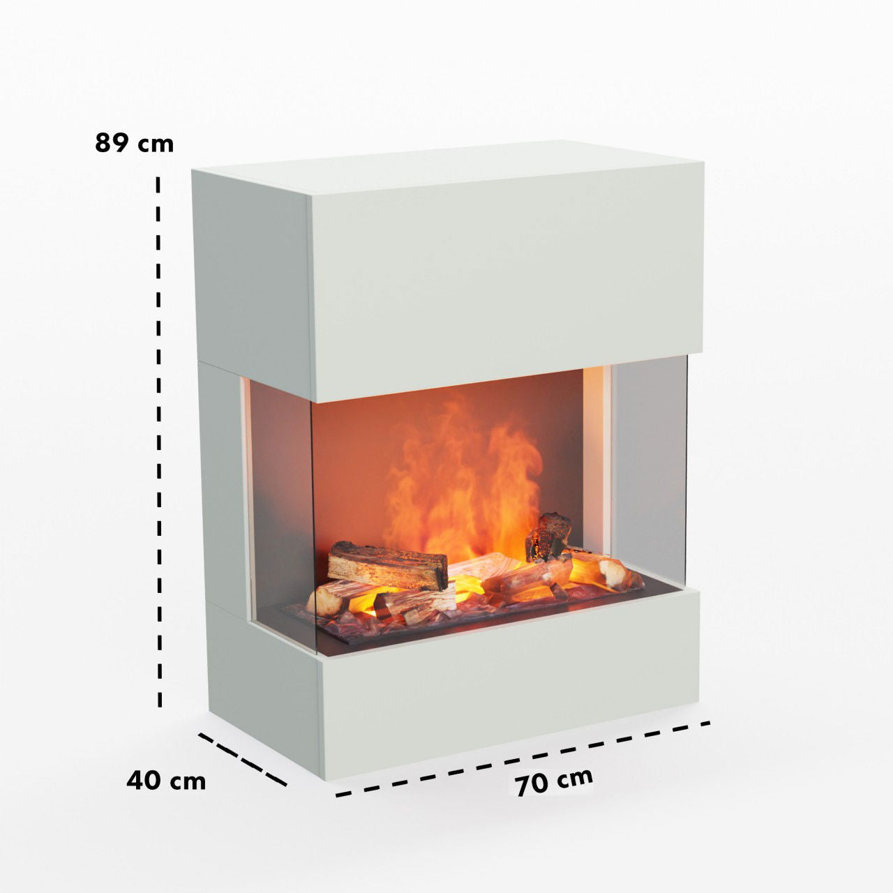 Glow Fire Kästner Wall Weiß Elektrokamin mit Wasserdampf