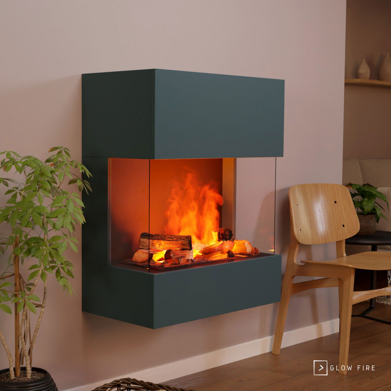 Glow Fire Kästner Wall Weiß Elektrokamin mit Wasserdampf