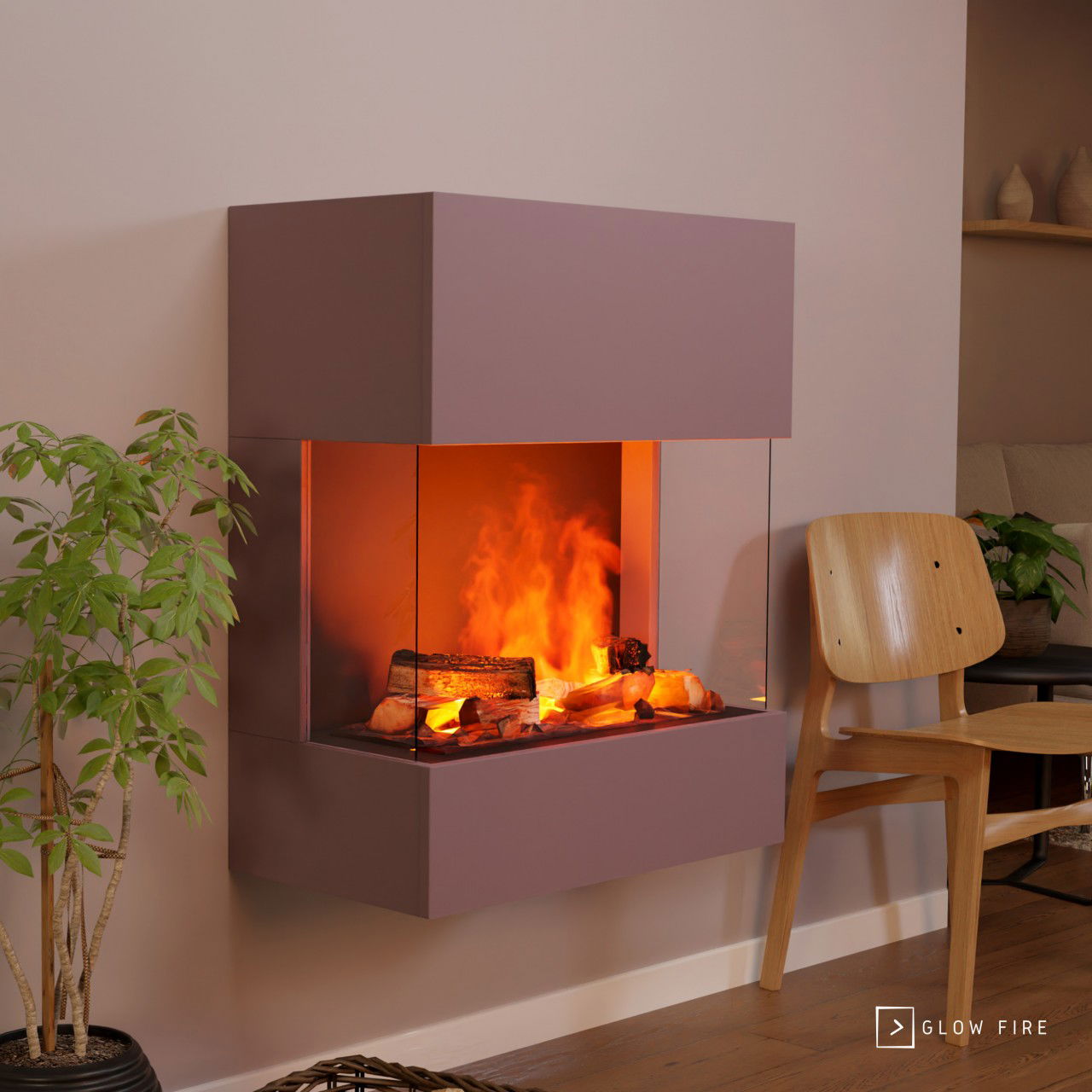 Glow Fire Kästner Wall Weiß Elektrokamin mit Wasserdampf
