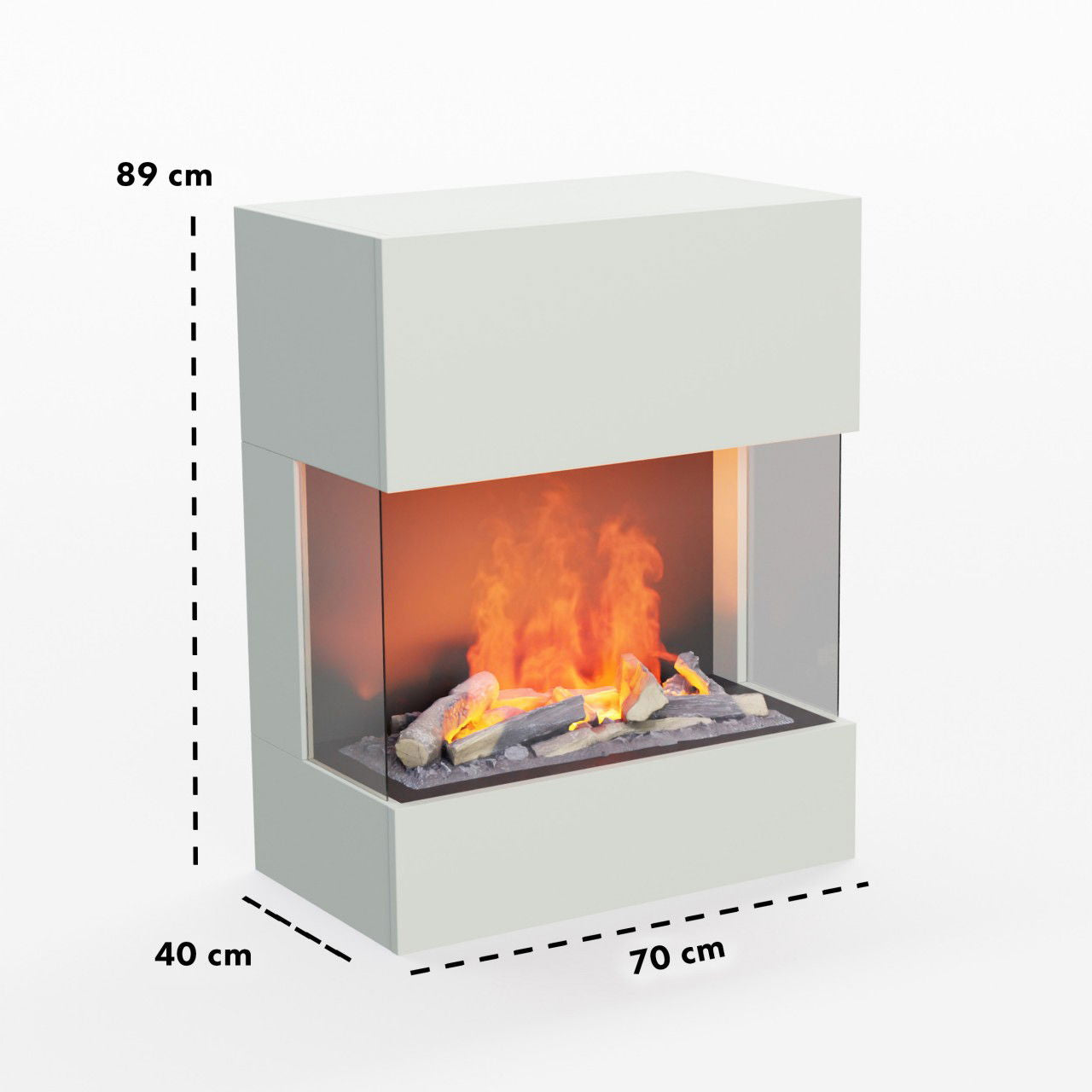 Glow Fire Kästner Wall Weiß Elektrokamin mit Wasserdampf