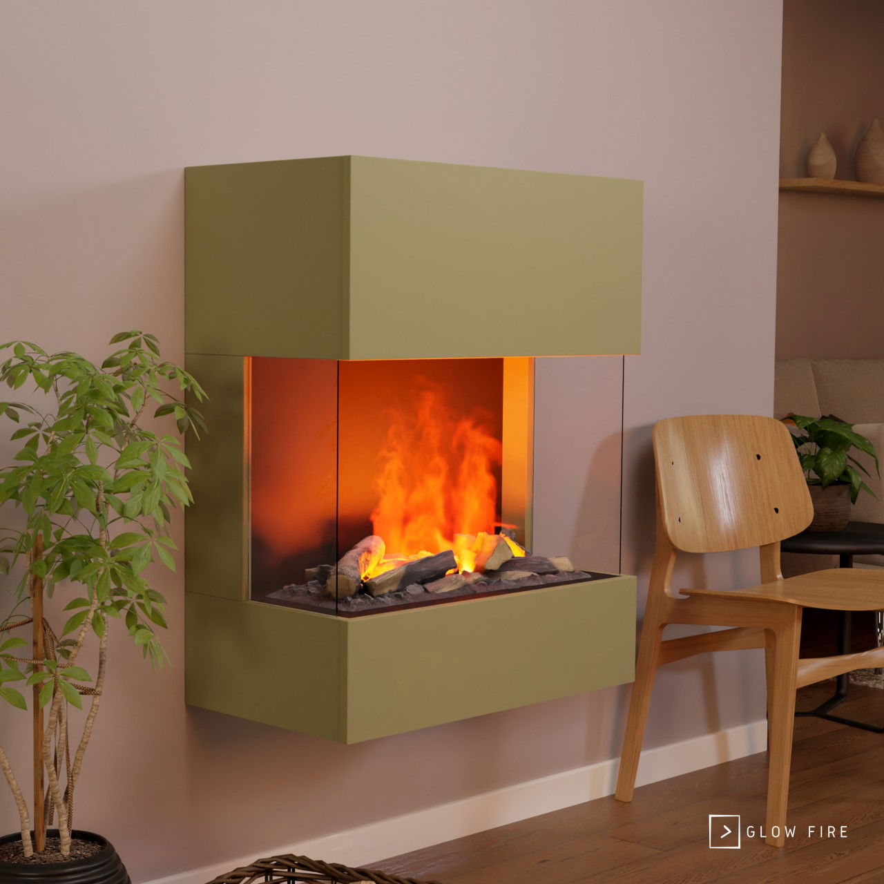 Glow Fire Kästner Wall Multicolor Elektrokamin mit Wasserdampf