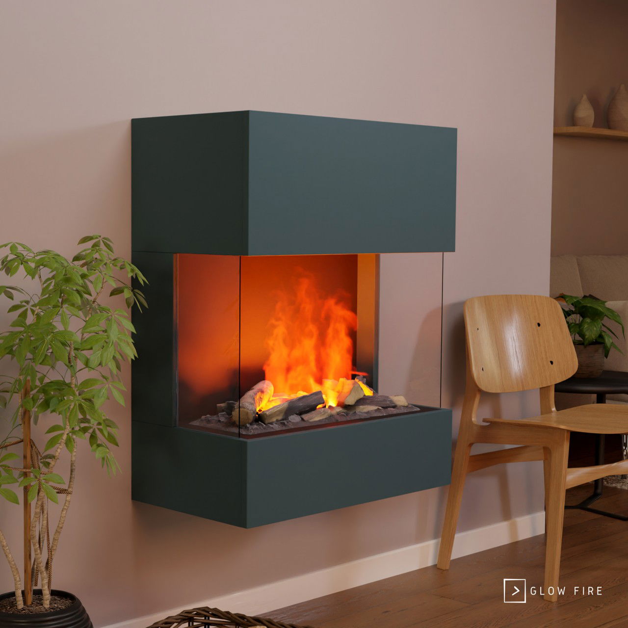Glow Fire Kästner Wall Weiß Elektrokamin mit Wasserdampf
