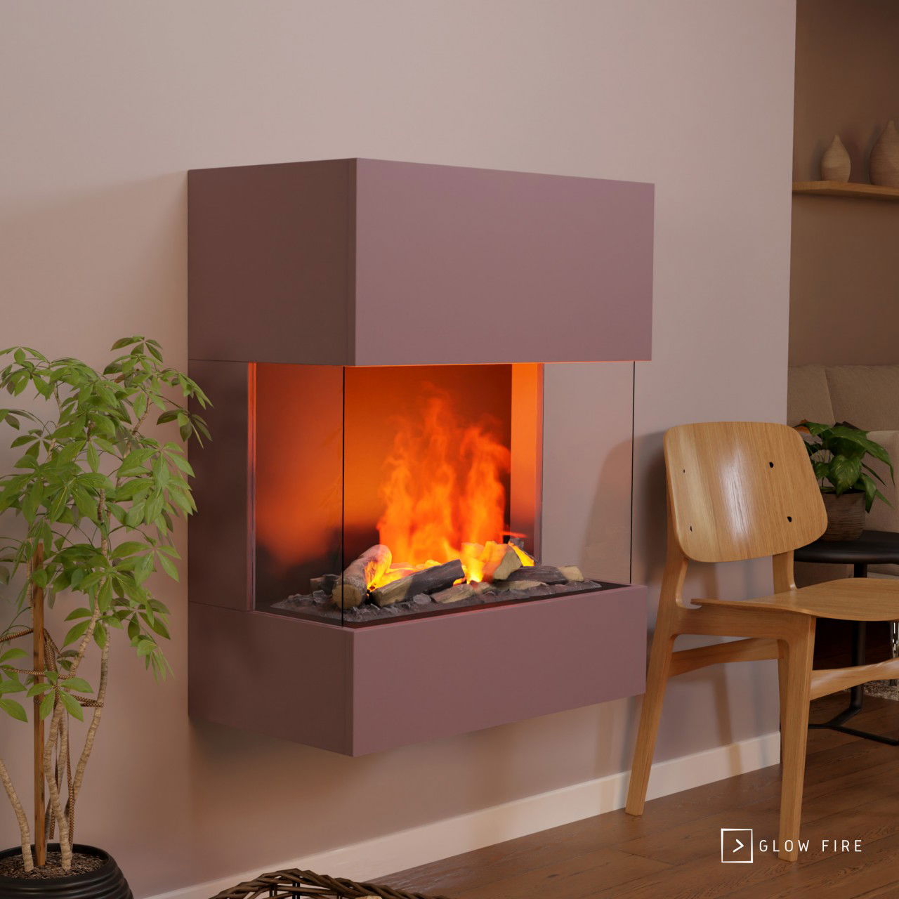 Glow Fire Kästner Wall Weiß Elektrokamin mit Wasserdampf