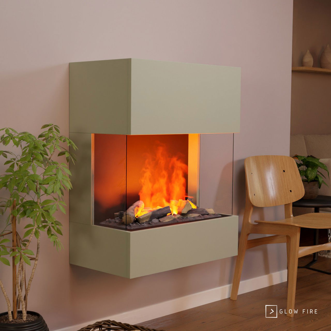 Glow Fire Kästner Wall Weiß Elektrokamin mit Wasserdampf