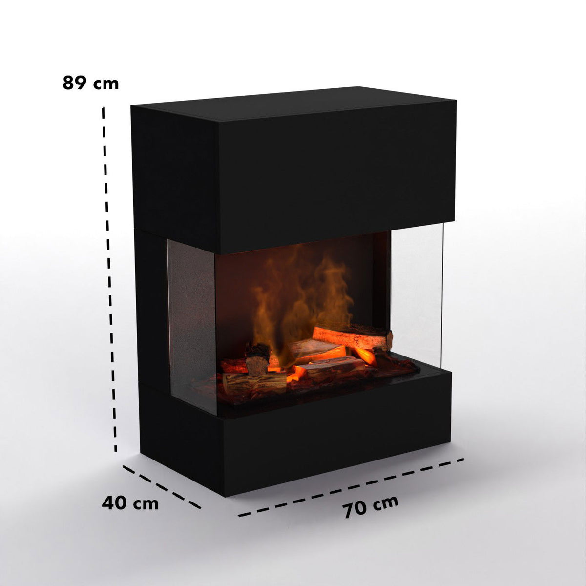 Glow Fire Kästner Elektrokamin OMC 600 mit Deluxe Echtholzdekoration