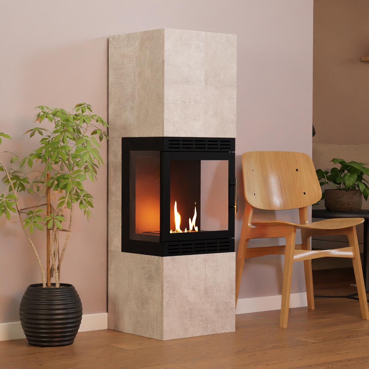 Cheminée éthanol haute vision Glow Fire Lillesand