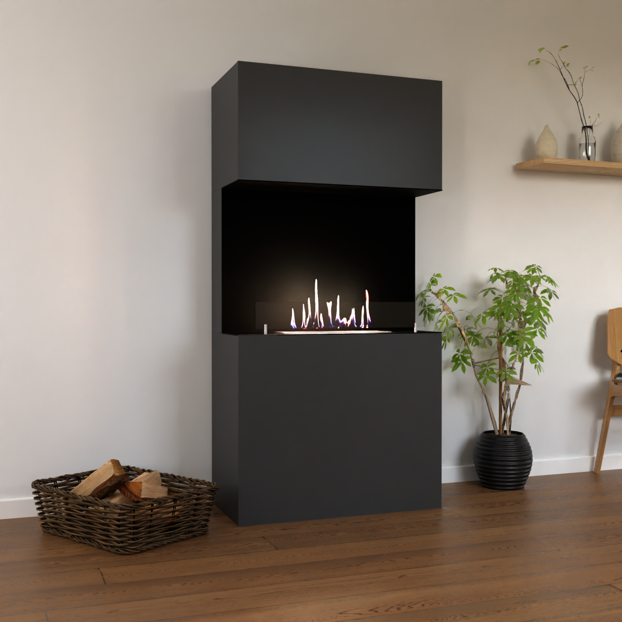 Glow Fire Nordland ethanol fireplace - Gray tone