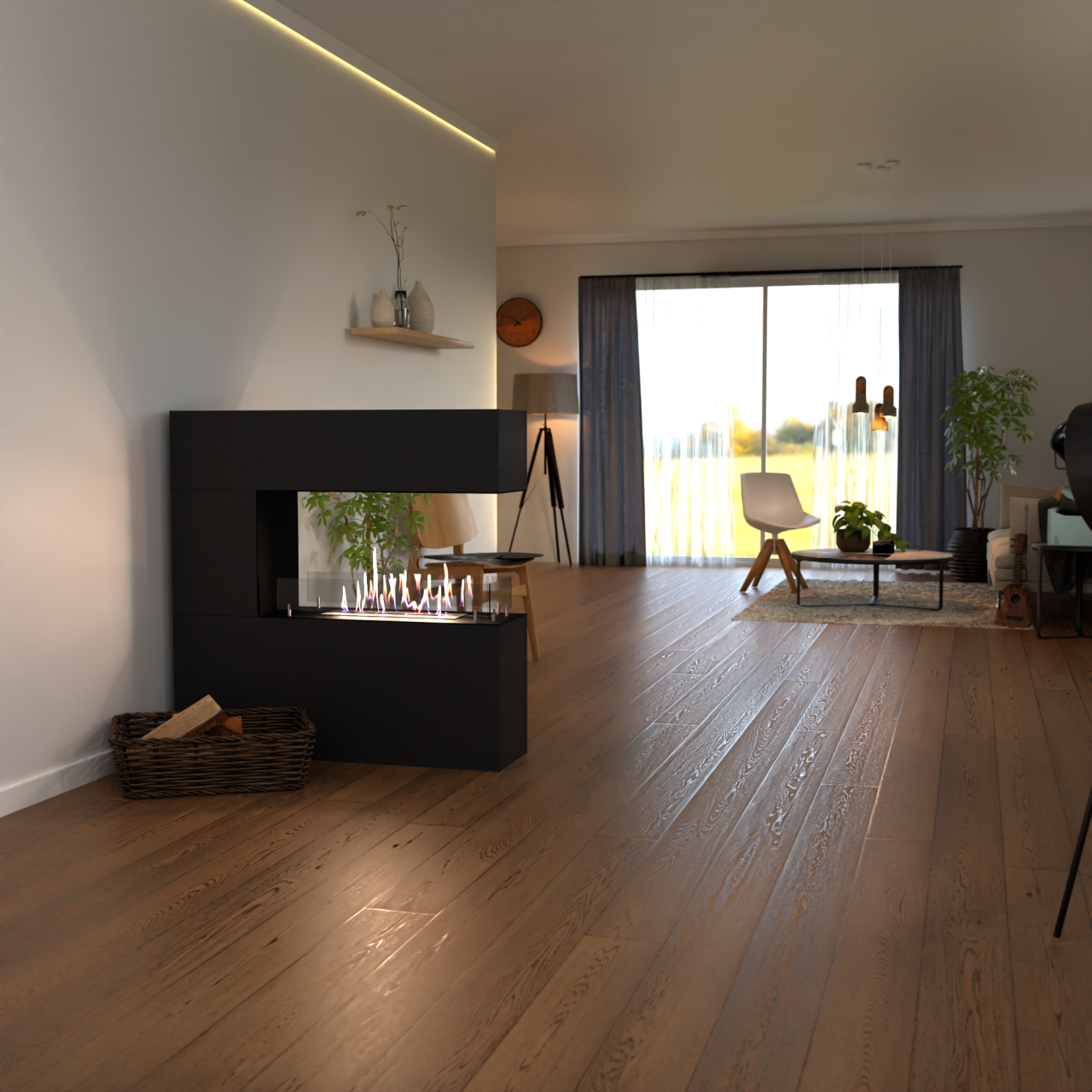 Glow Fire Oakland Ethanol Kamin Schwarz