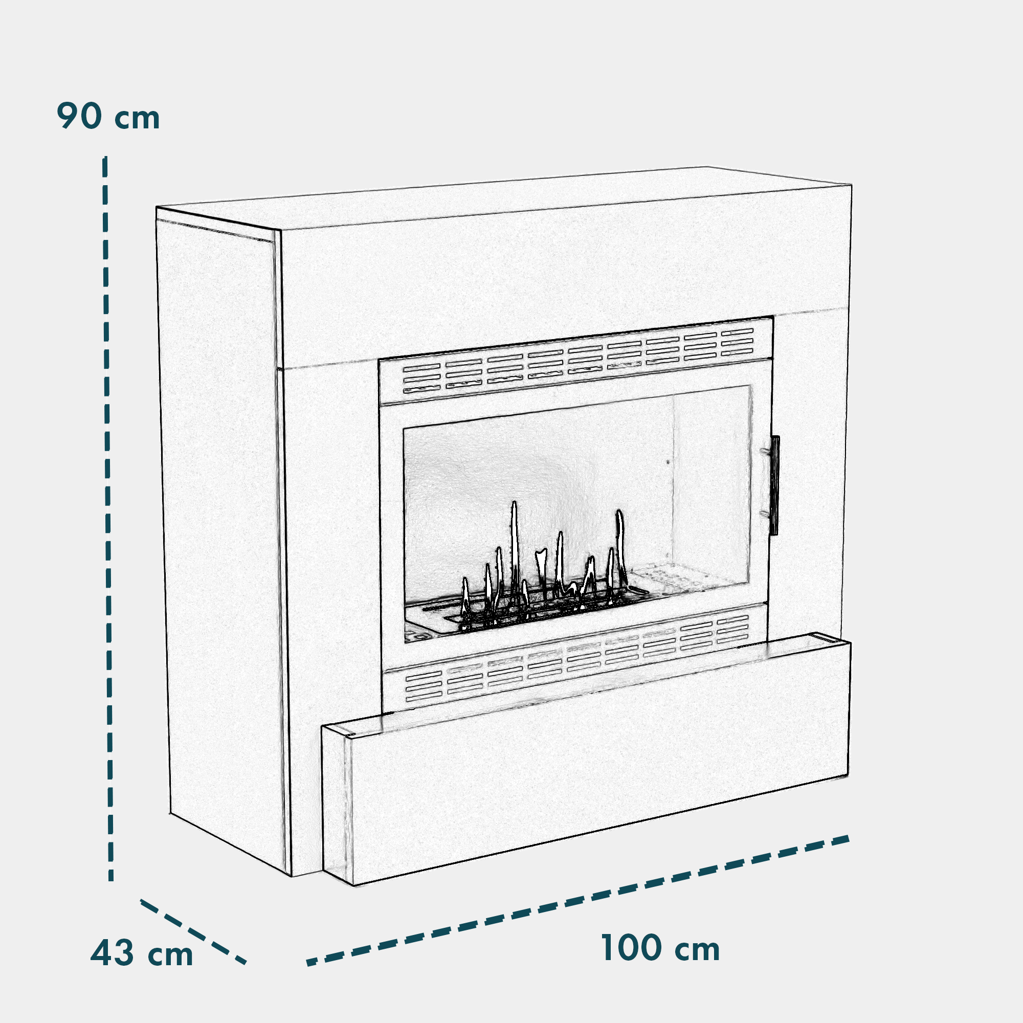 Glow Fire Odda XL Vision Ethanolkamin