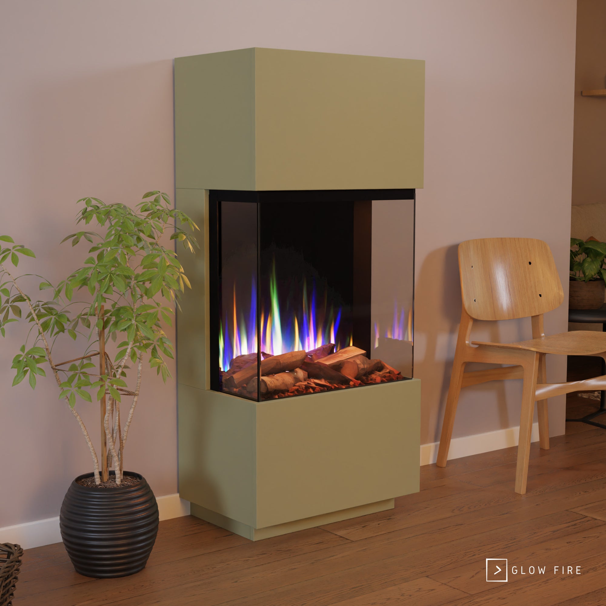 Glow Fire PR11 Cheminée électrique multicolore E-Motion 3D