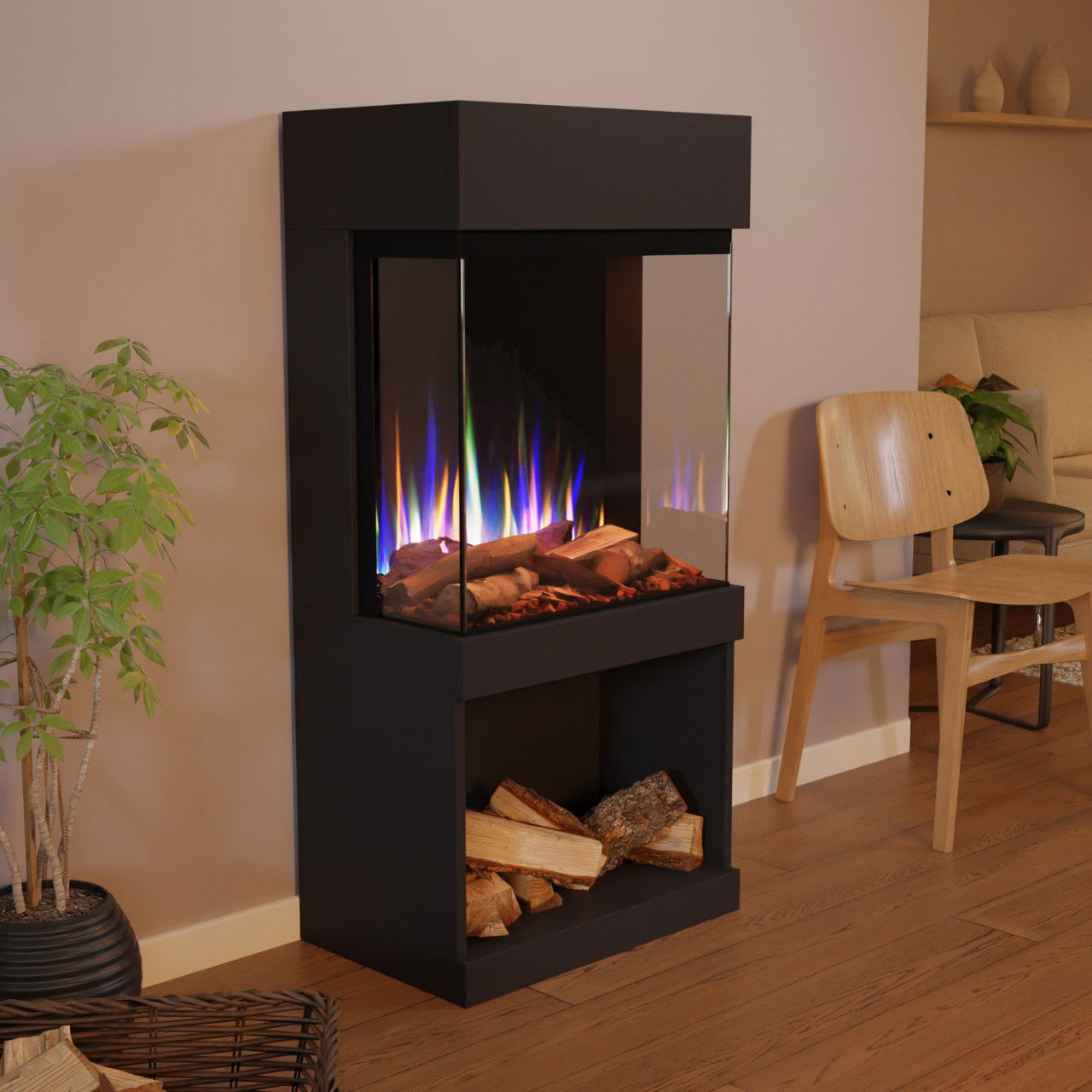 Glow Fire PR12 Schwarz Elektrokamin