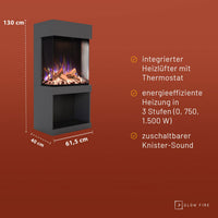 Glow Fire PR12 Grau Elektrokamin