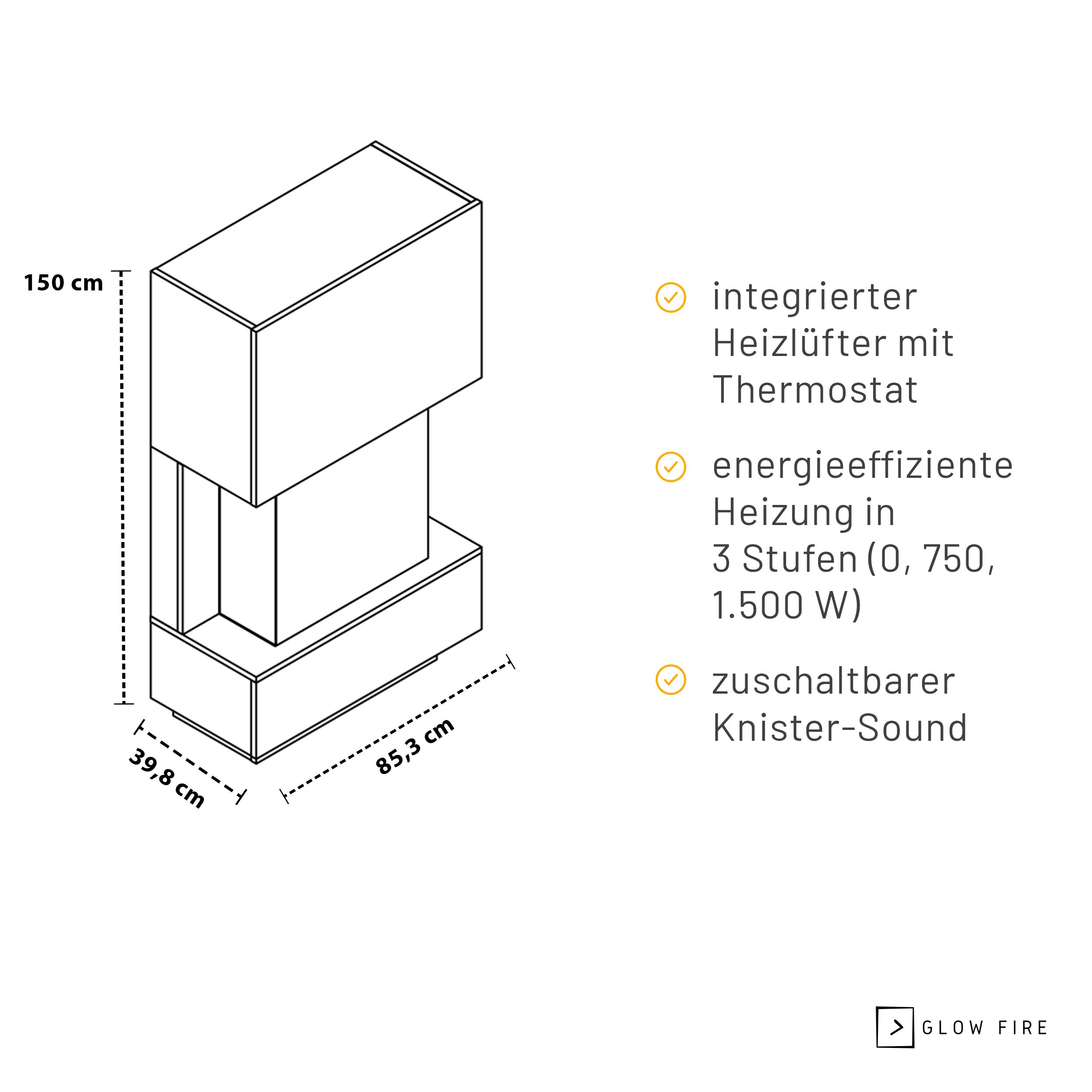 Glow Fire PR14 electric fireplace E-Motion 3D