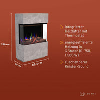 Glow Fire PR15 Weiss Elektrokamin