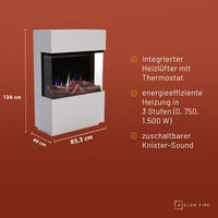 Glow Fire PR15 Weiss Elektrokamin