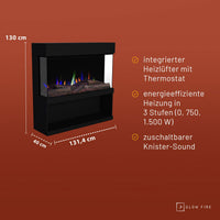 Glow Fire PR17 Schwarz Elektrokamin
