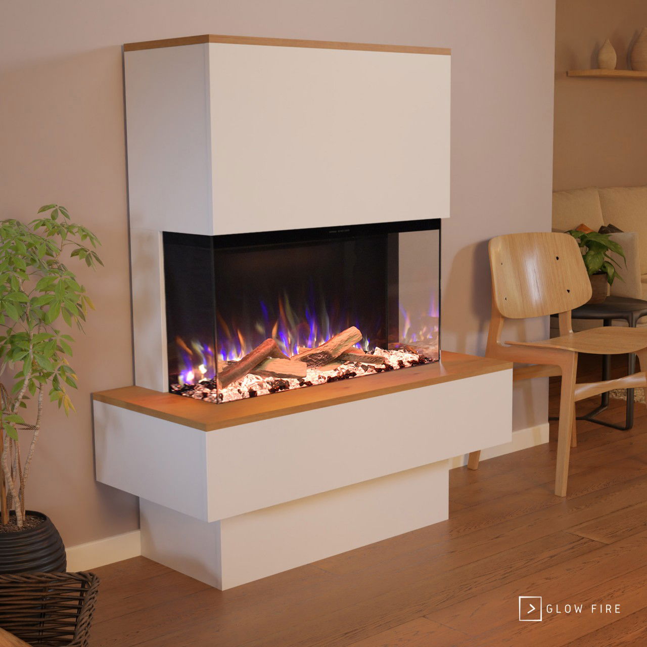 Glow Fire PR18 Weiss Elektrokamin