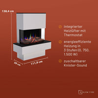 Glow Fire PR18 Weiss Elektrokamin