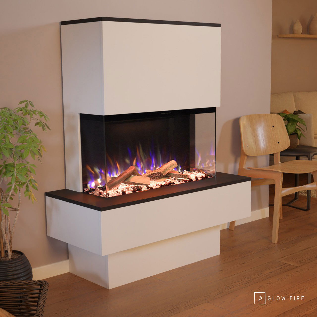Glow Fire PR18 Weiss Elektrokamin