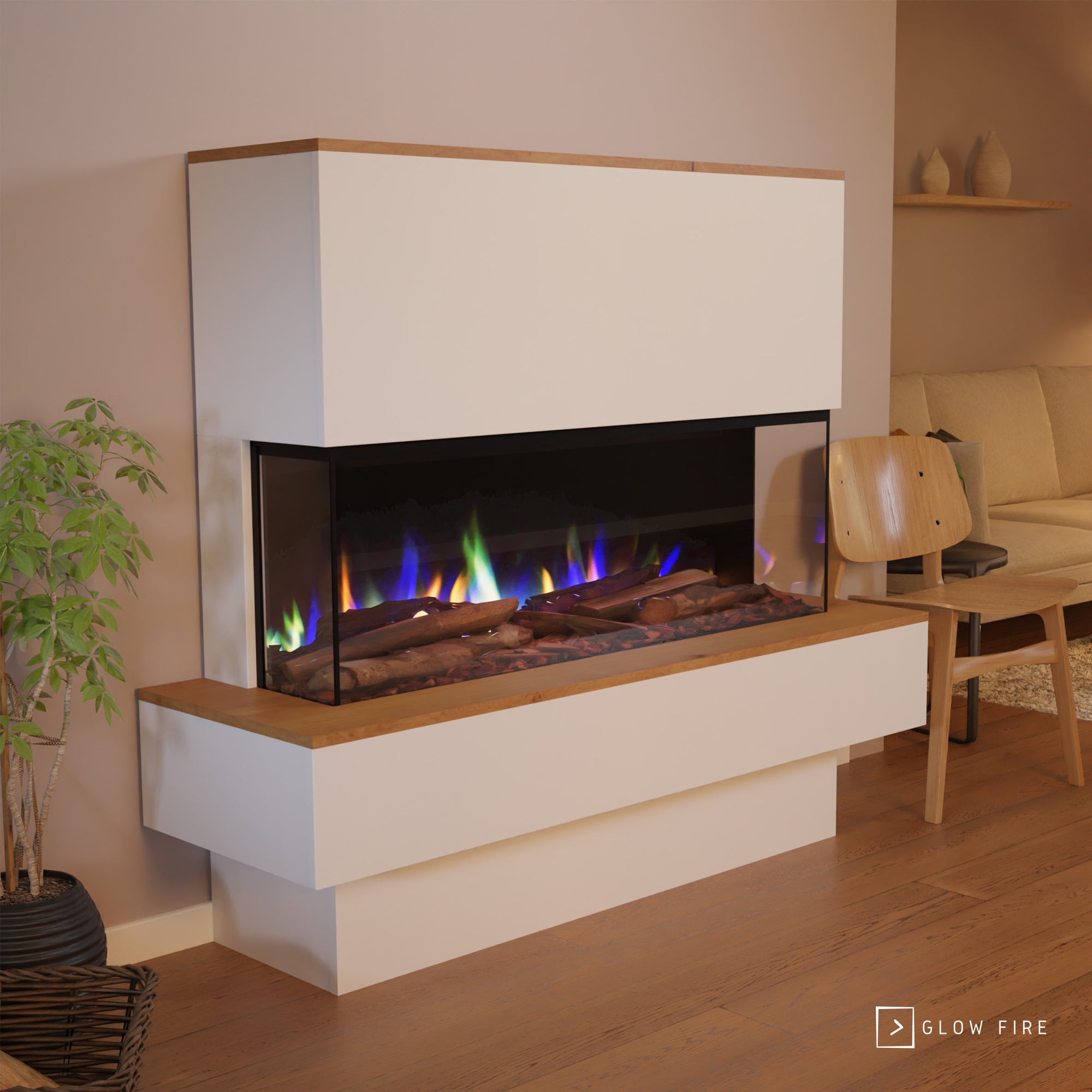 Glow Fire PR19 Camino elettrico E-Motion 3D