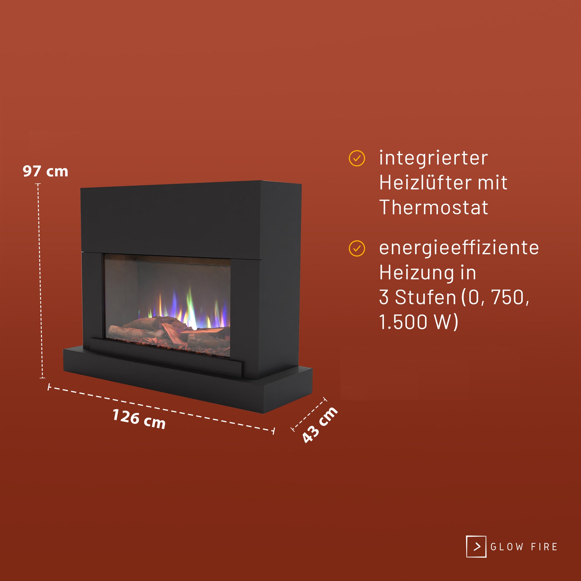 Cheminée électrique Glow Fire PR4 E-Motion 3D