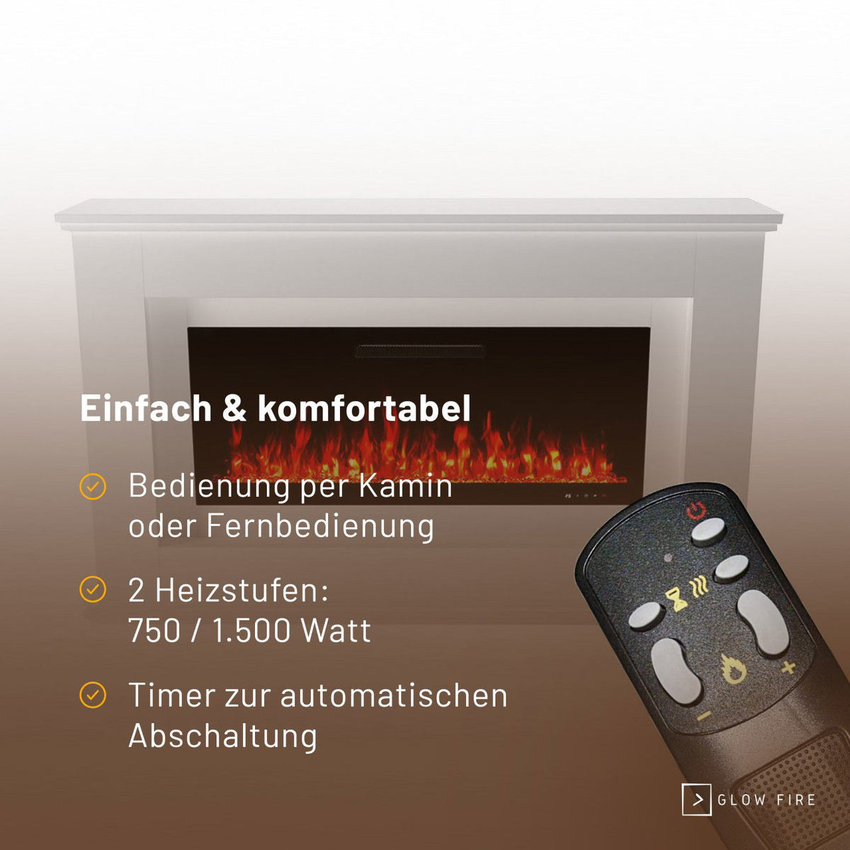 Glow Fire Rhea Weiß Elektrokamin