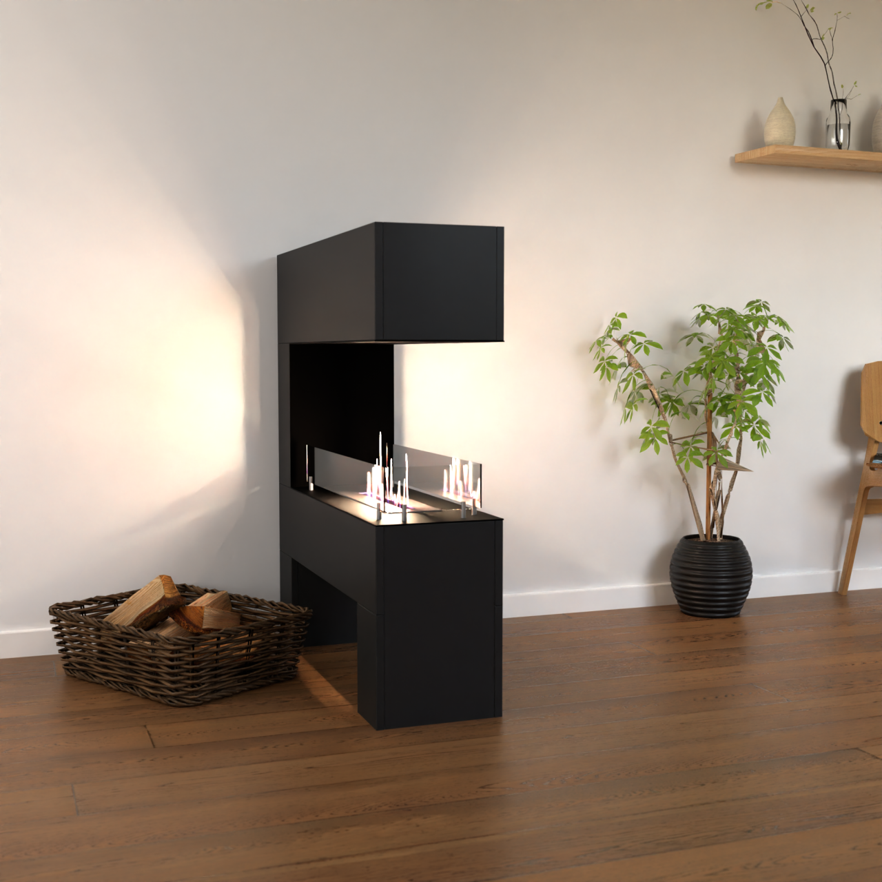 Glow Fire Rogaland ethanol fireplace - Black