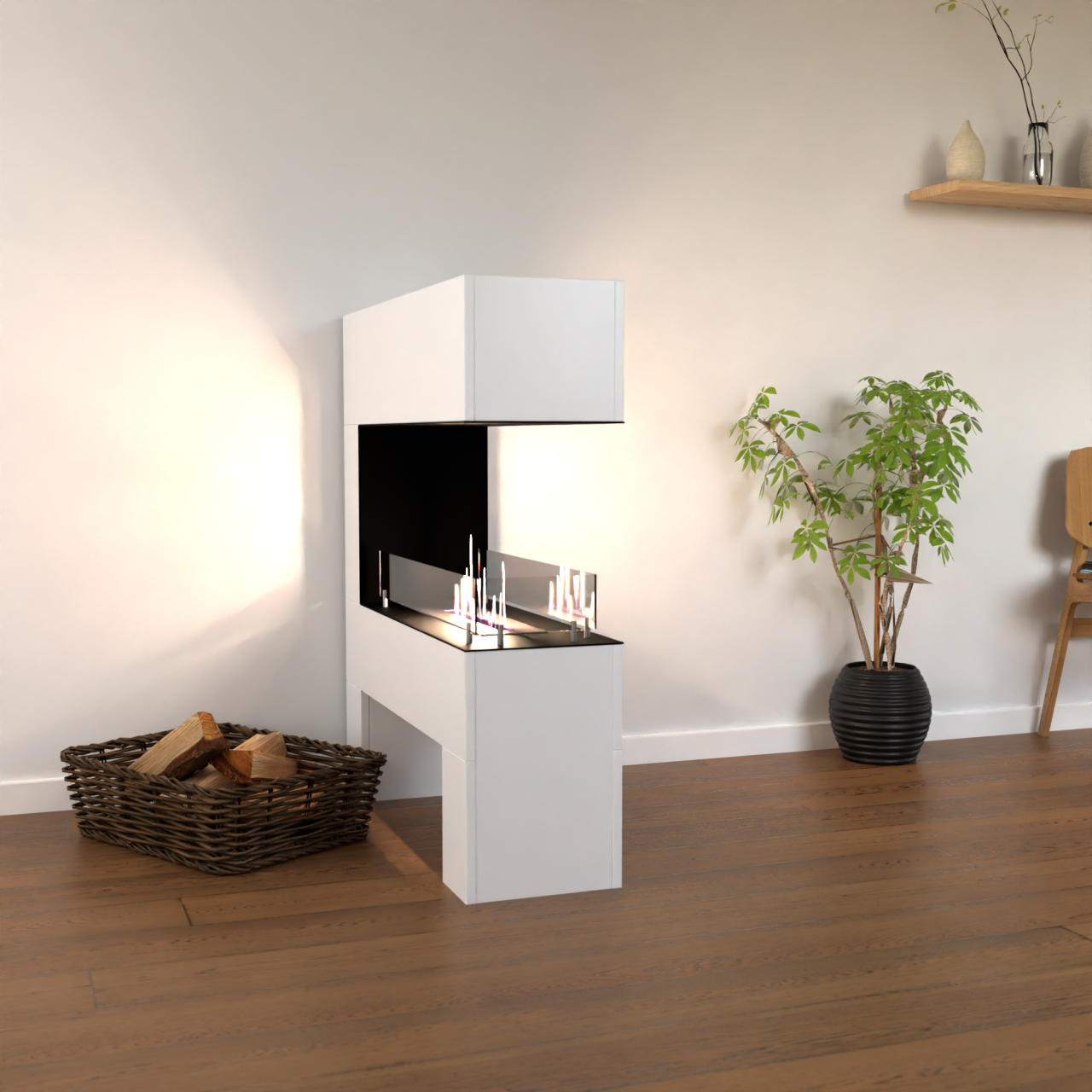 Glow Fire Rogaland ethanol fireplace - White