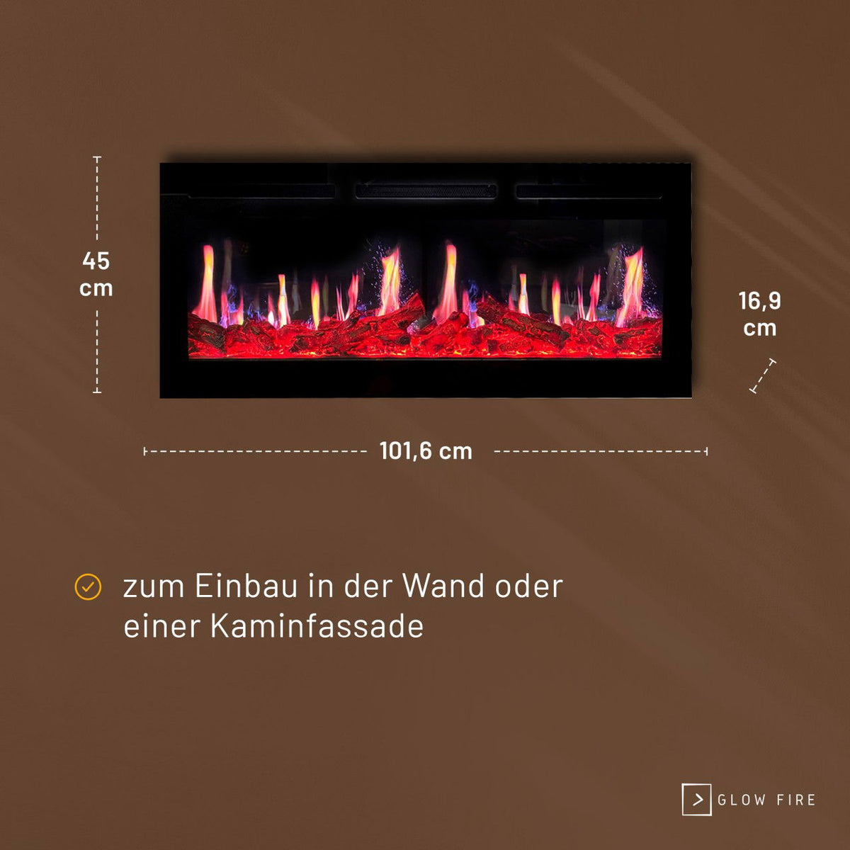 Glow Fire SCM Schwarz Elektrokamin 