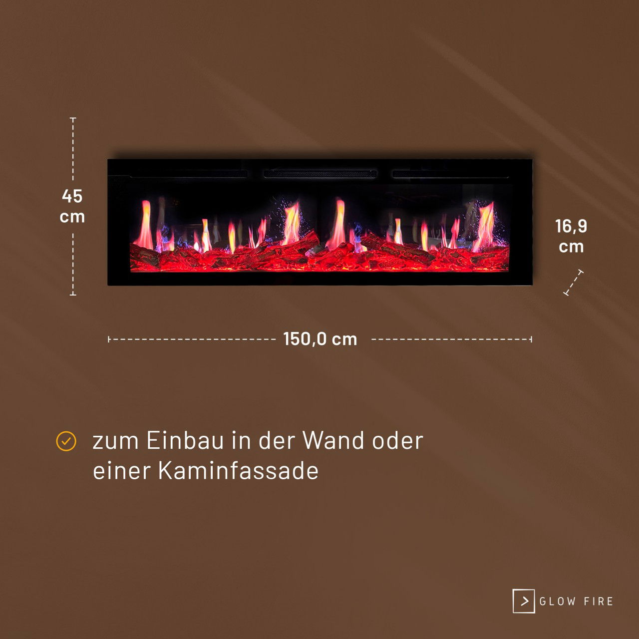Glow Fire SCM Schwarz Elektrokamin 
