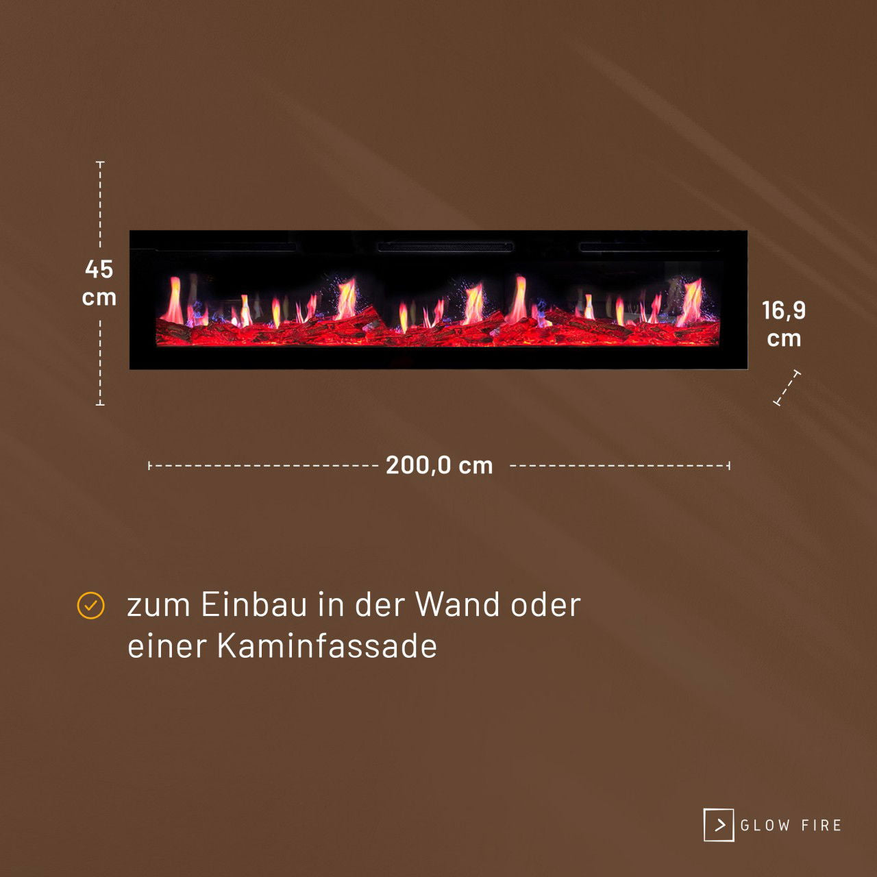 Glow Fire SCM Schwarz Elektrokamin 