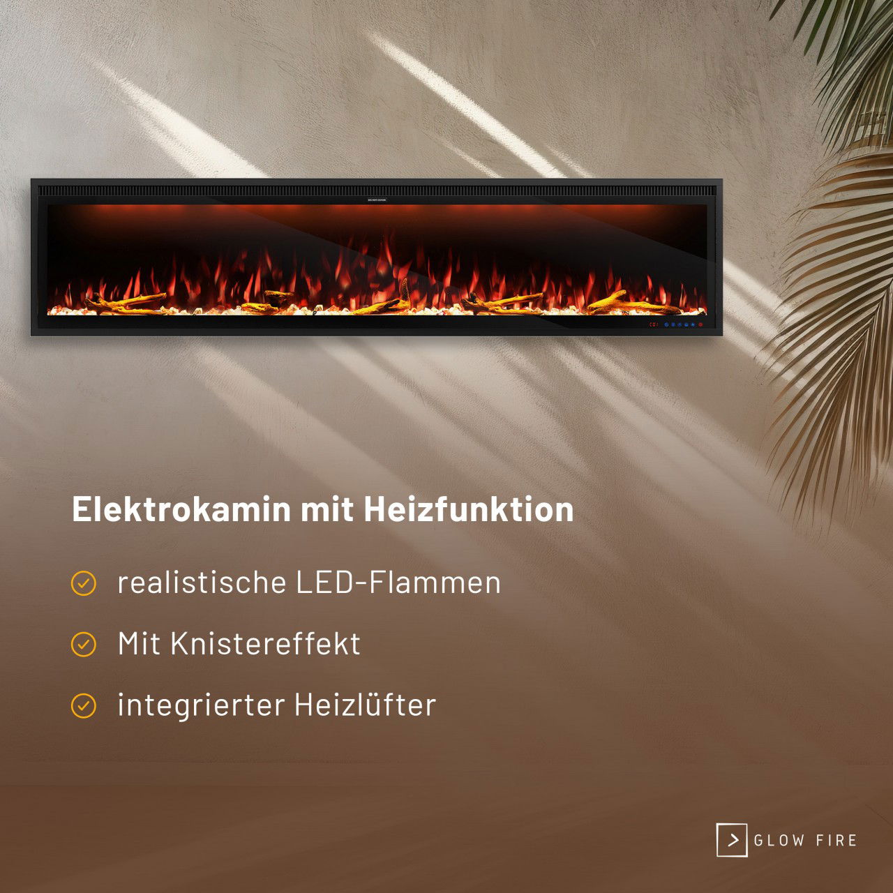 Glow Fire Smart Wall 88 Schwarz Elektrokamin 