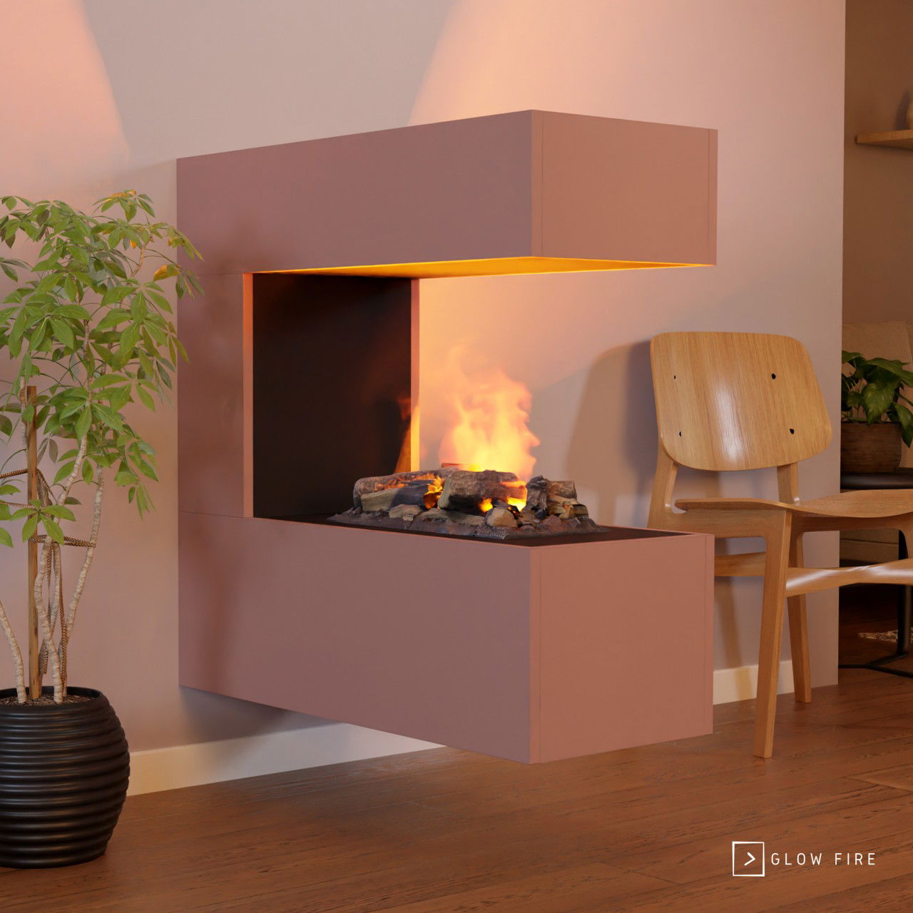 Glow Fire Schiller Wall Multicolor Elektrokamin mit Wasserdampf