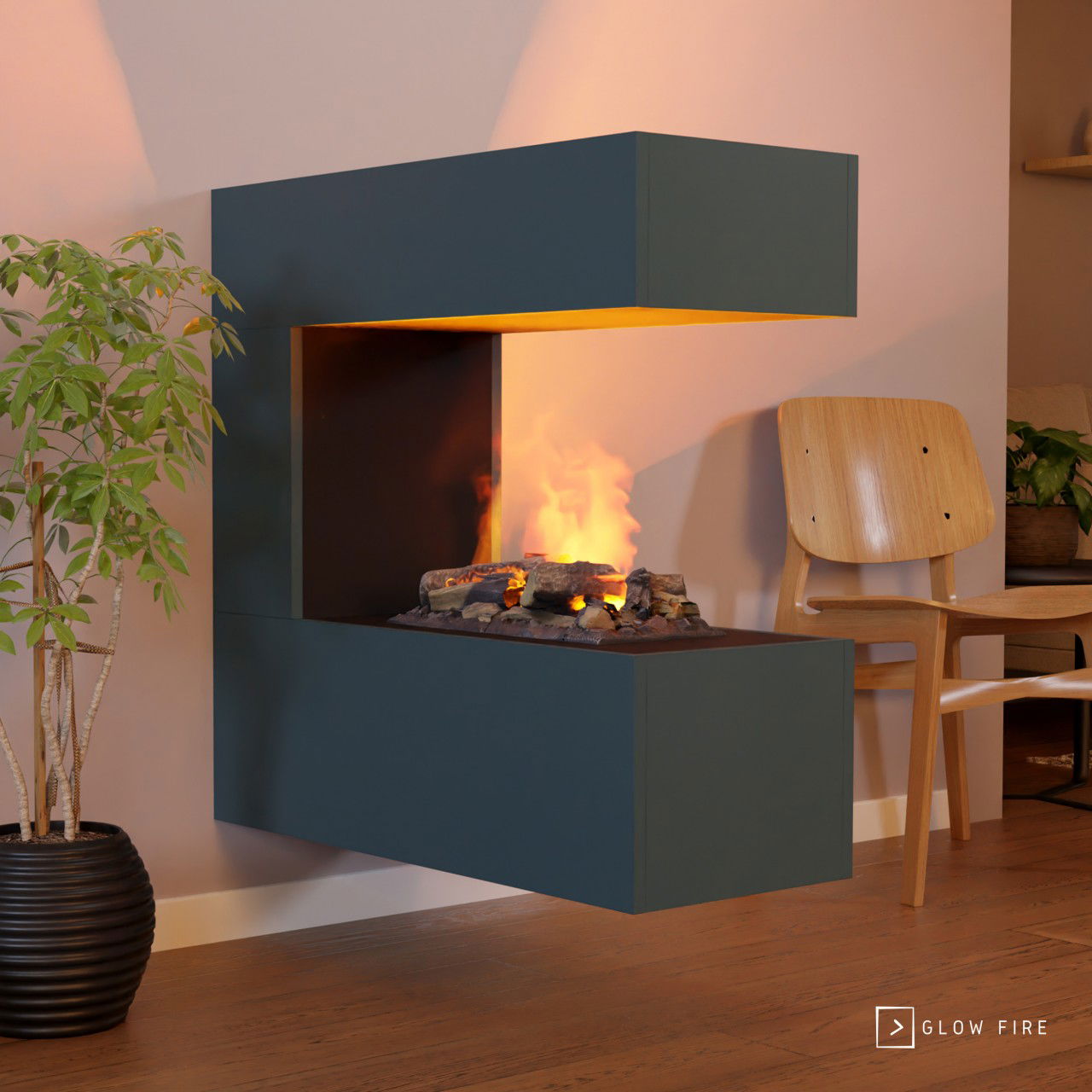 Glow Fire Schiller Wall Multicolor Elektrokamin mit Wasserdampf