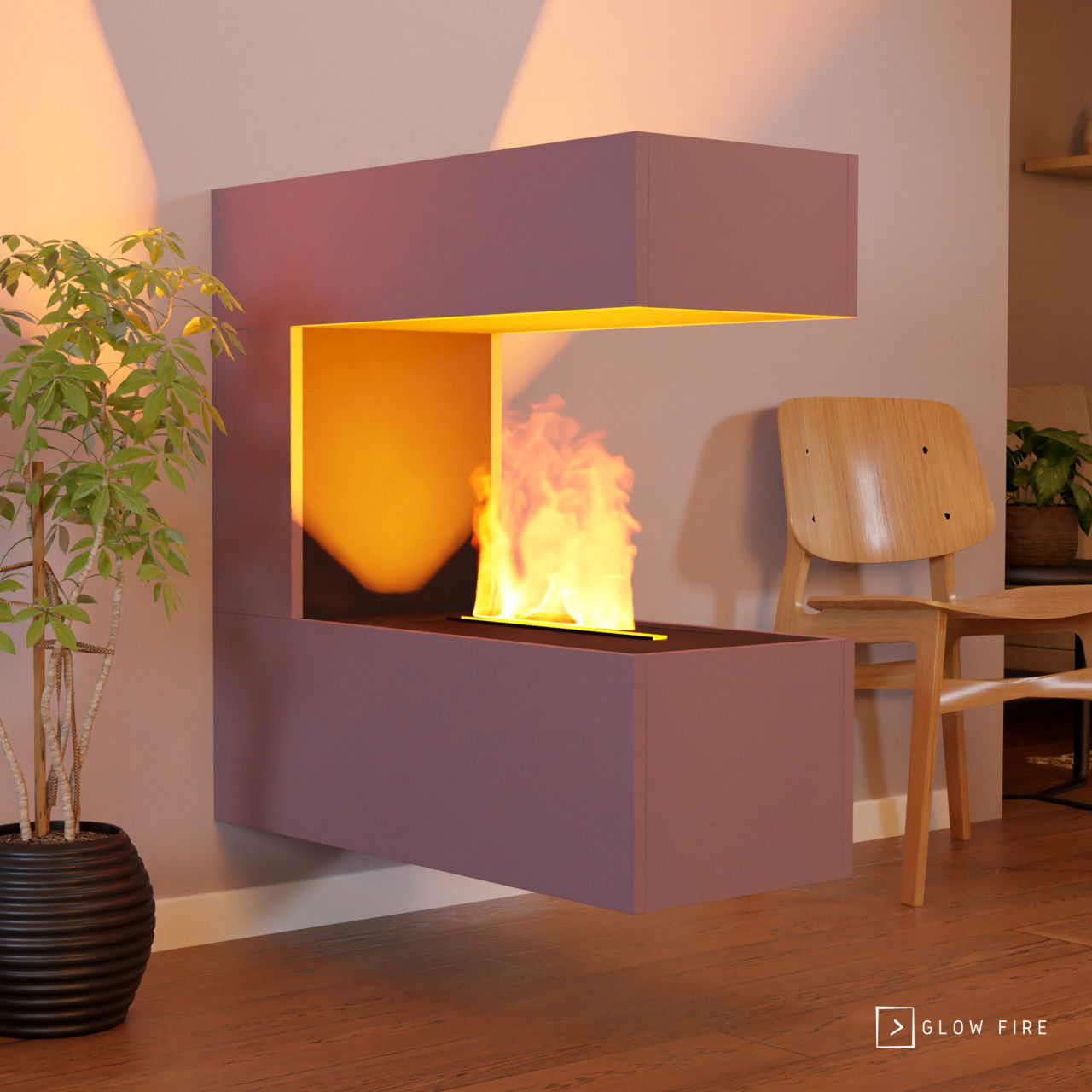 Glow Fire Schiller Wall Multicolor Elektrokamin mit Wasserdampf