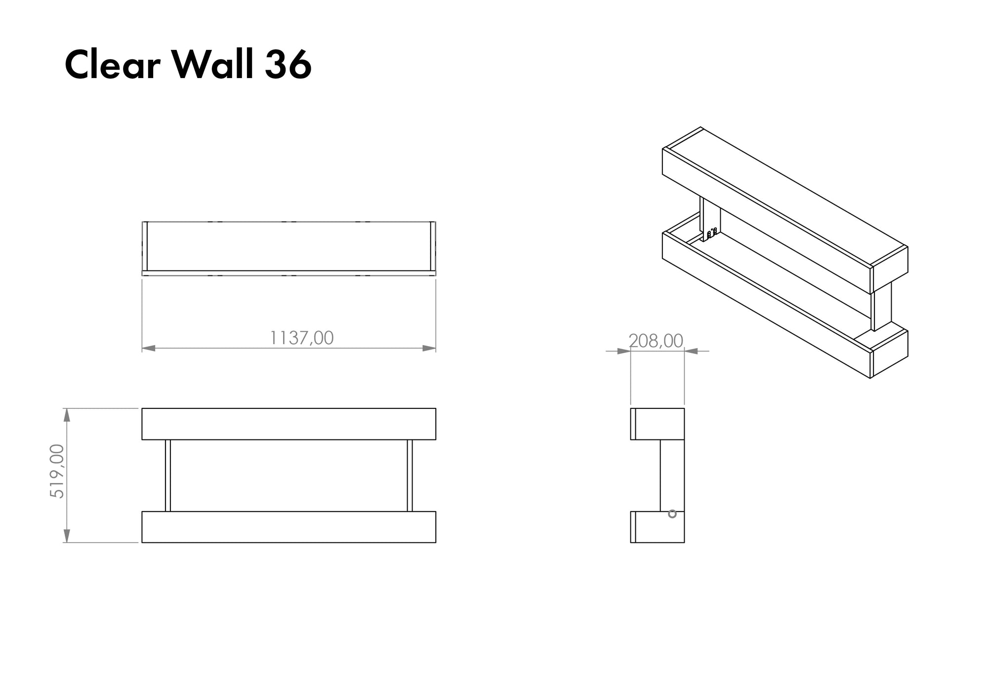 Cheminée électrique murale Clear Wall Glow Fire