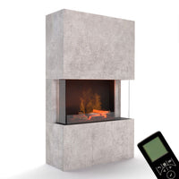Glow Fire Tucholsky 3-sided Beton Elektrokamin mit Wasserdampf