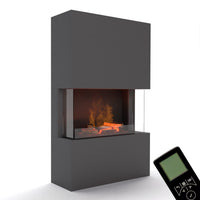 Glow Fire Tucholsky 3-sided Grau Elektrokamin mit Wasserdampf