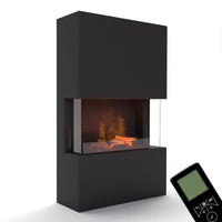 Glow Fire Tucholsky 3-sided Schwarz Elektrokamin mit Wasserdampf